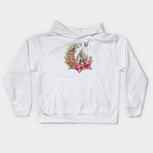 An Australian Christmas - Kangaroo Illustration Kids Hoodie